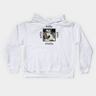 Husky Hello Jello Simple Minimalist Design Kids Hoodie